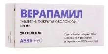 Верапамила гидрохлорида таблетки, покрытые оболочкой