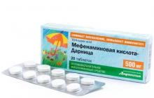 Мефенаминовой кислоты таблетки